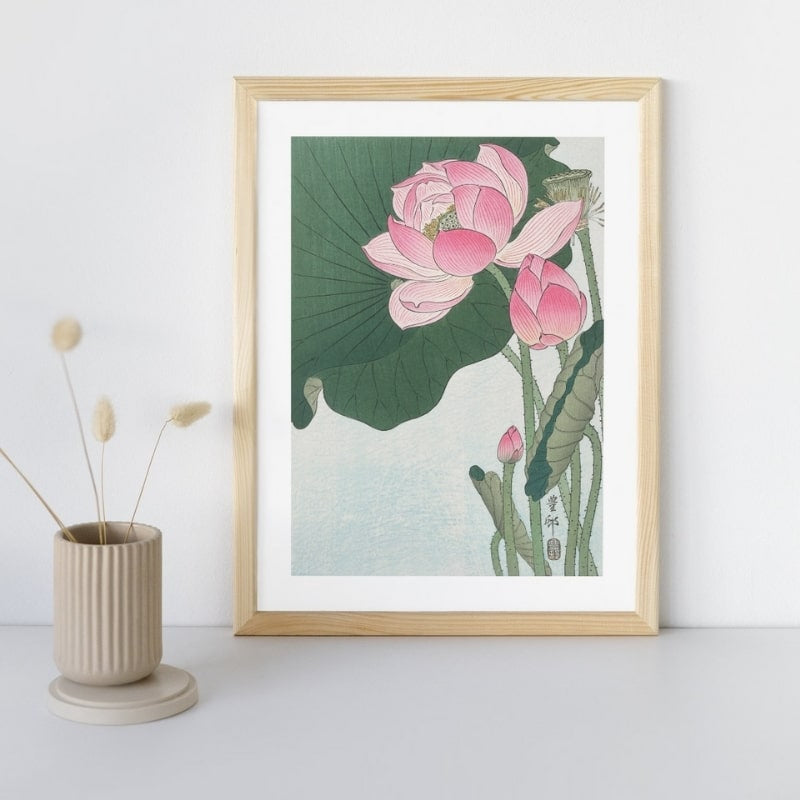 Japansk lotusblomst print A3