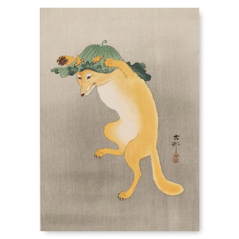 Japansk maleri Kitsune A3