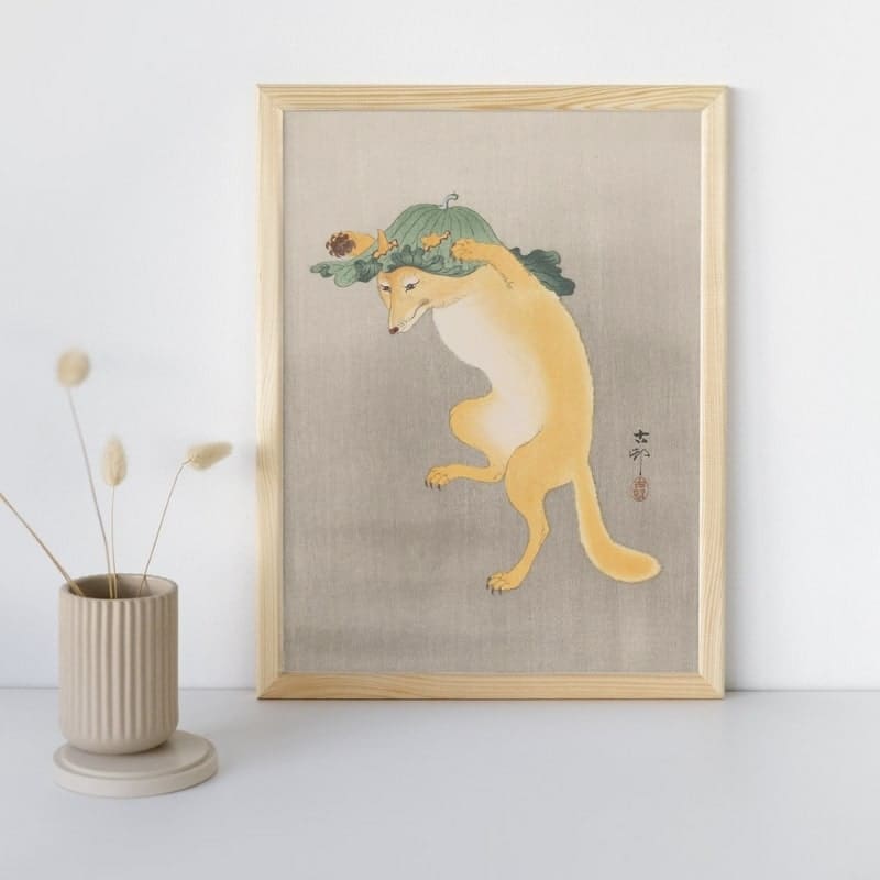 Japansk maleri Kitsune A3