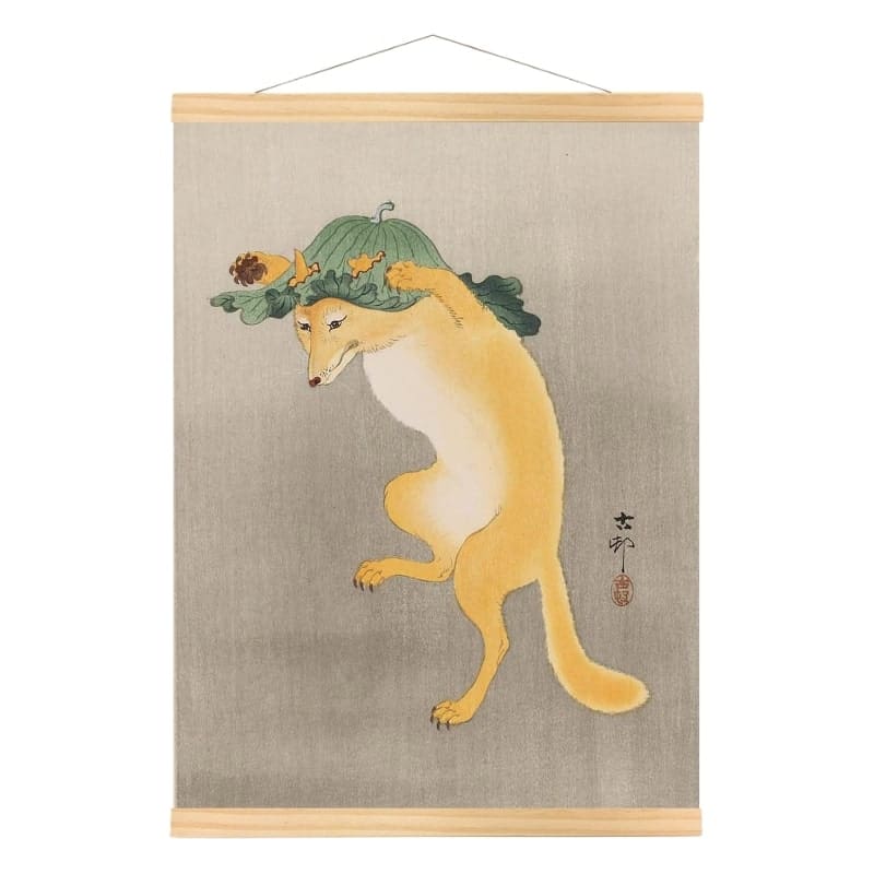 Japansk maleri Kitsune A3