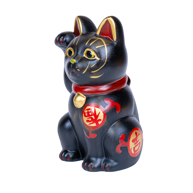 Japansk Maneki Neko - Sort Keramik