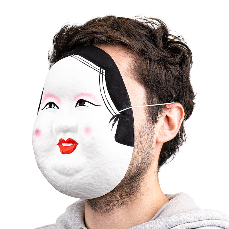 Japansk Maske - Papmaché - Okame