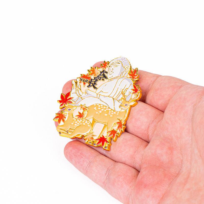 Japansk metalmagnet med hjorte og Buddha