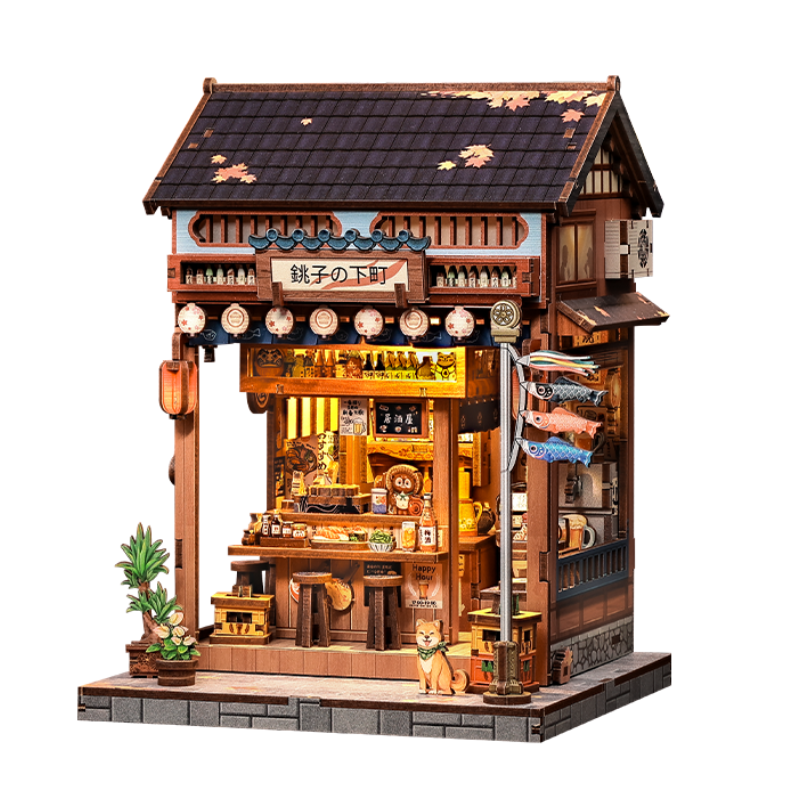 Japansk miniaturehus byggesæt i træ Choshi No Shitamachi