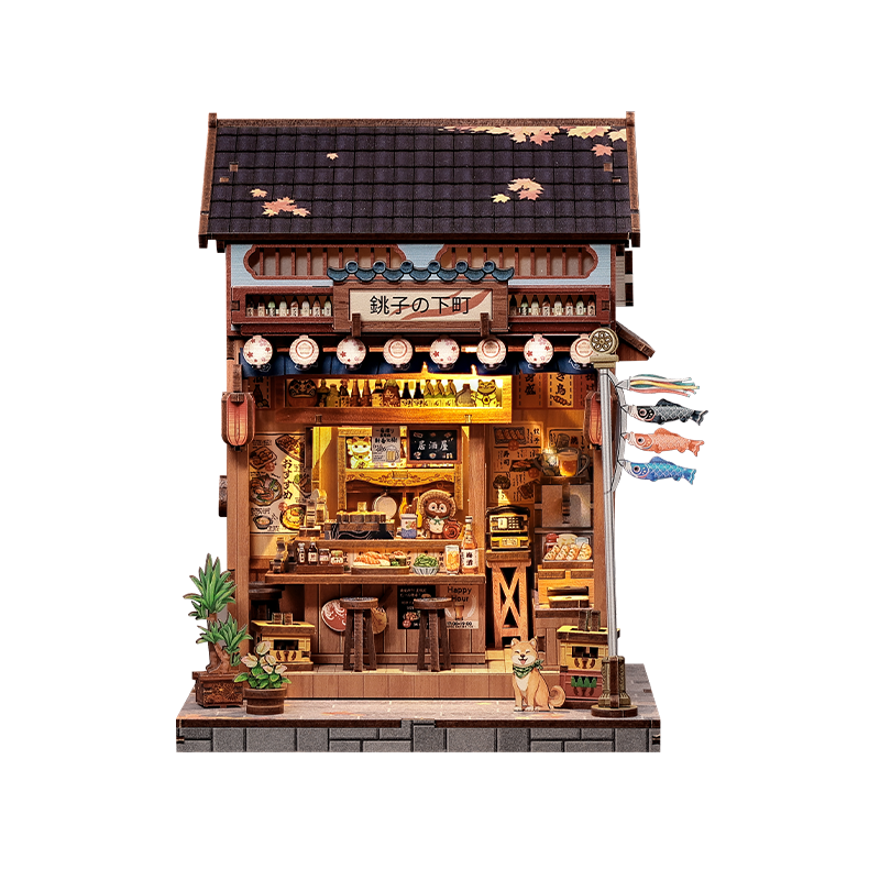 Japansk miniaturehus byggesæt i træ Choshi No Shitamachi