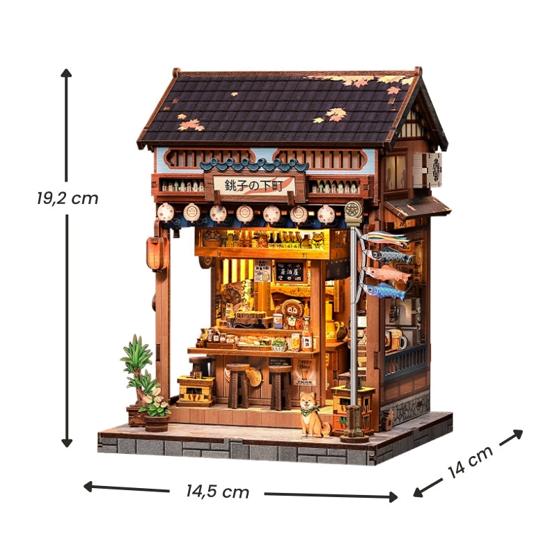 Japansk miniaturehus byggesæt i træ Choshi No Shitamachi