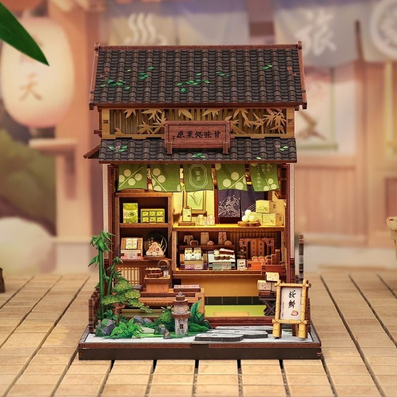 Japansk miniaturehus byggesæt i træ Kanmi-Dokoro tehus