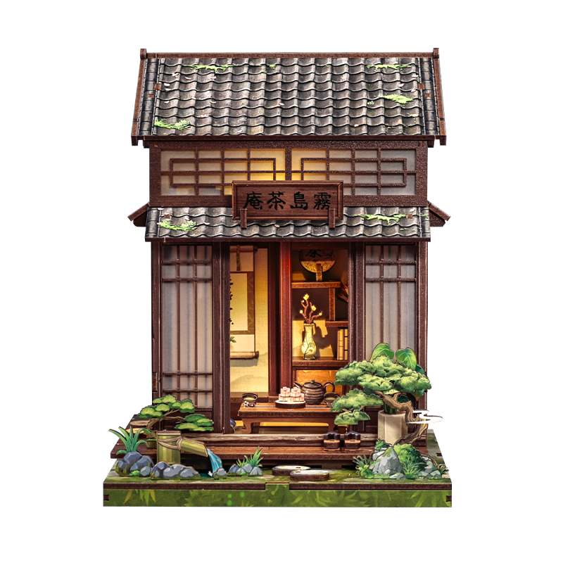 Japansk miniaturehus byggesæt i træ Kirishima Cha-An
