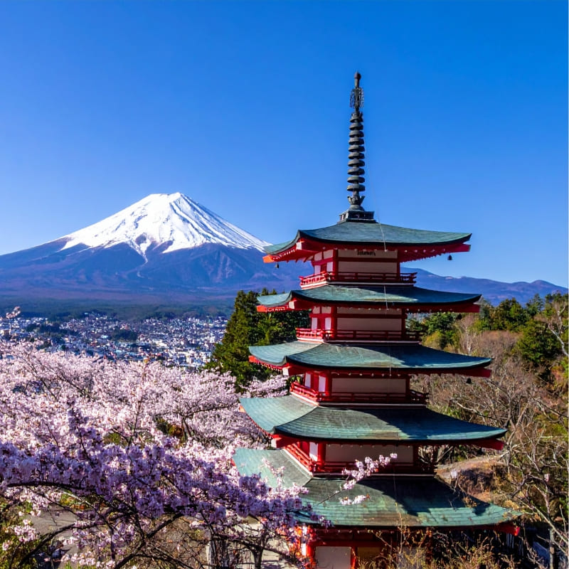 Japansk miniaturemodel - rød pagode