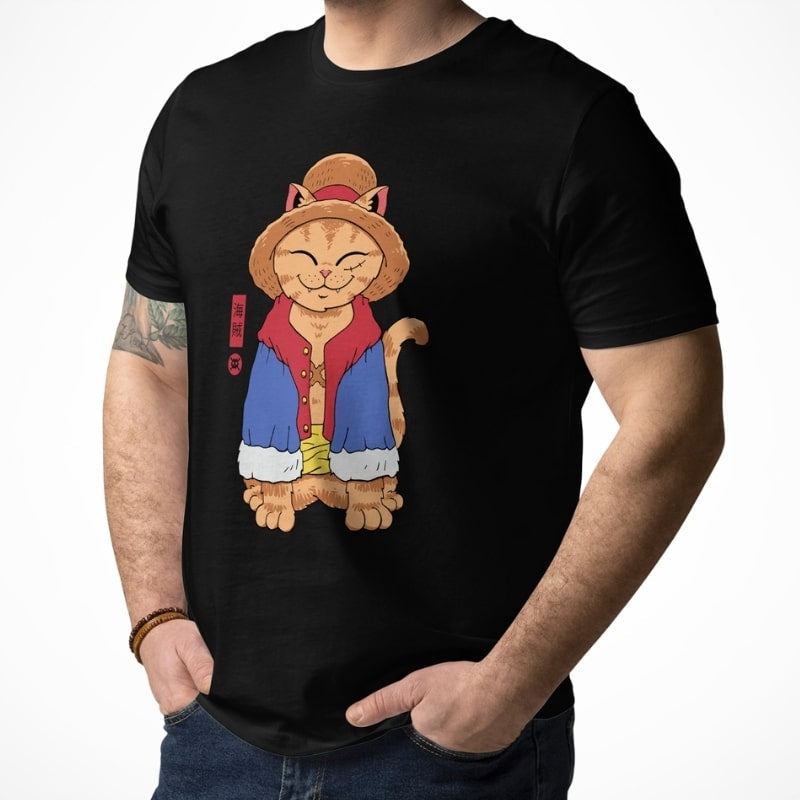 Japansk Neko stråhat T-shirt