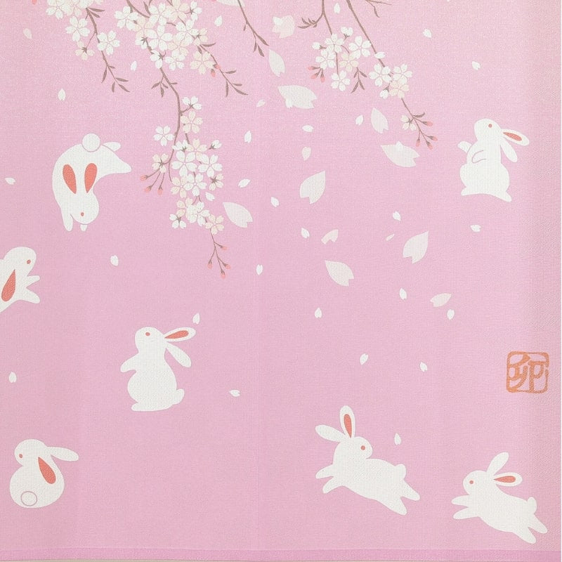 Japansk Noren Sakura Usagi 85 x 150 cm