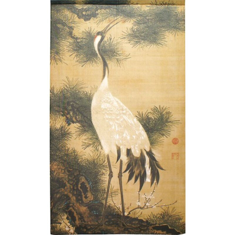 Japansk Noren trane og fyrretræ 85 x 150 cm