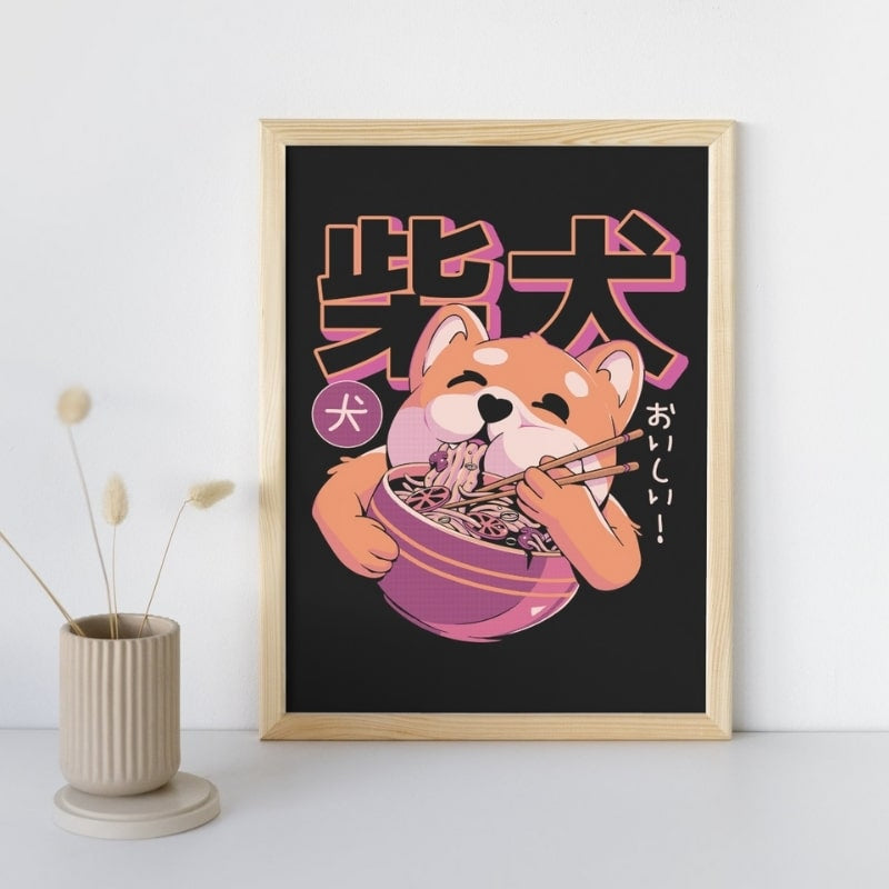 Japansk plakat Shiba Noodle A3