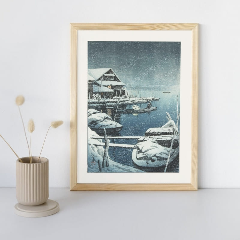 Japansk plakat Sne ved Mukojima A3