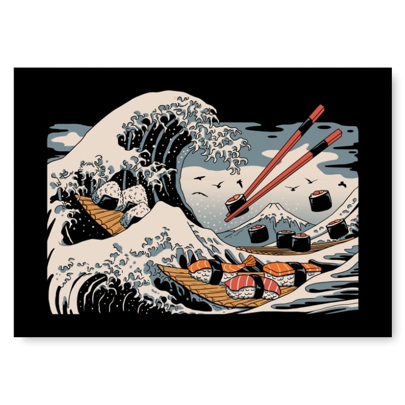 Japansk plakat Sushi Kanagawa A3