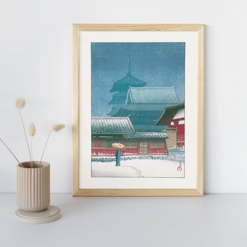 Japansk plakat Tennoji-templet A3