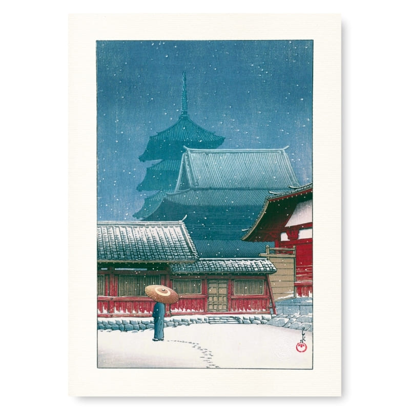 Japansk plakat Tennoji-templet A3