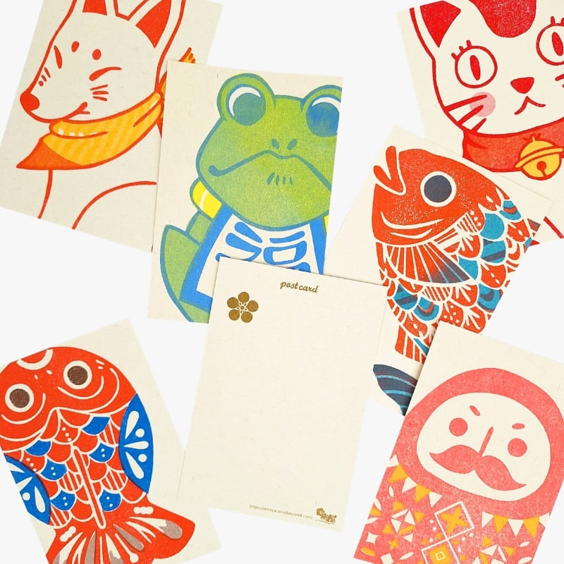 Japansk postkort Maneki Neko