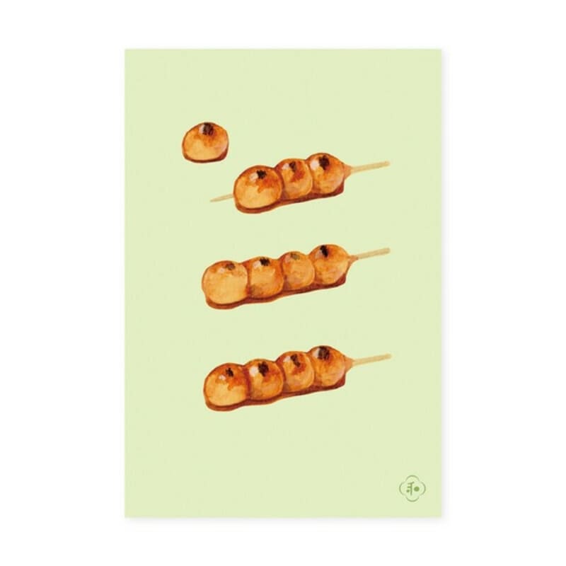 Japansk postkort Mitarashi Dango