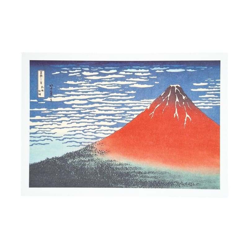 Japansk postkort Mount Fuji Rød