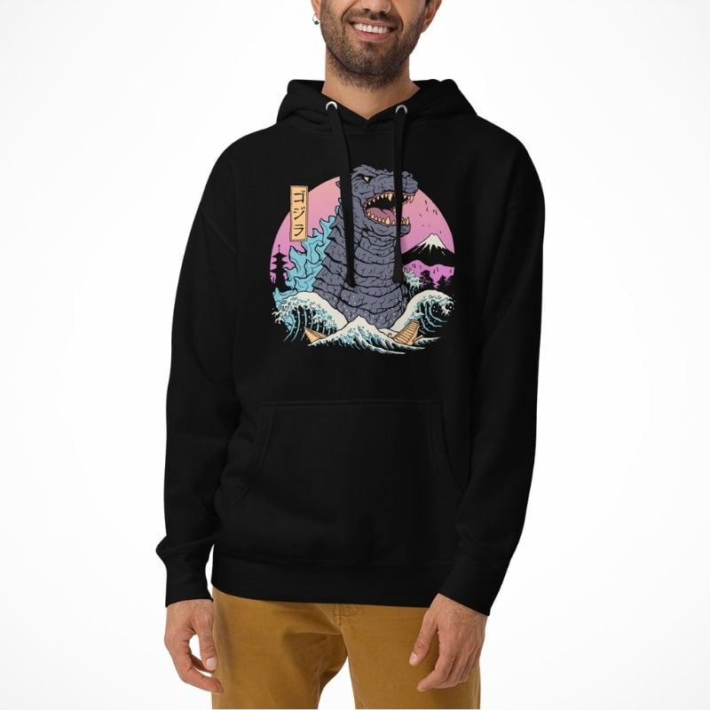 Japansk retro Kaiju-sweatshirt