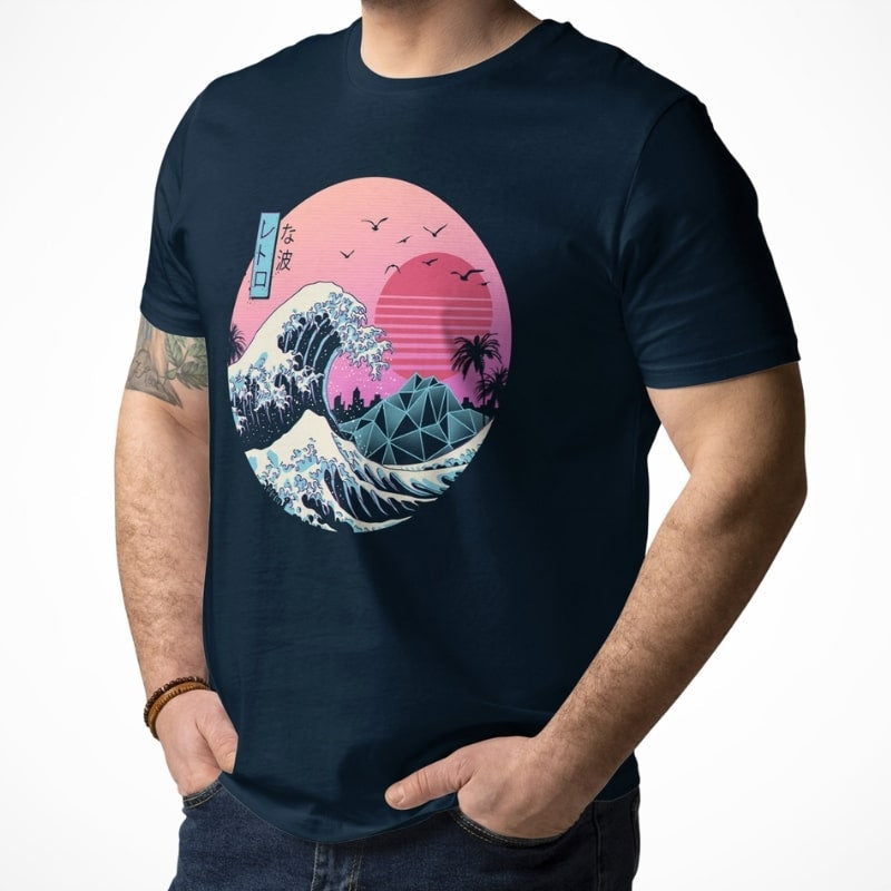 Japansk retro Kanagawa T-shirt