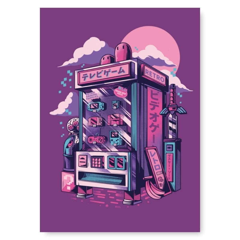 Japansk retro-spilplakat A3