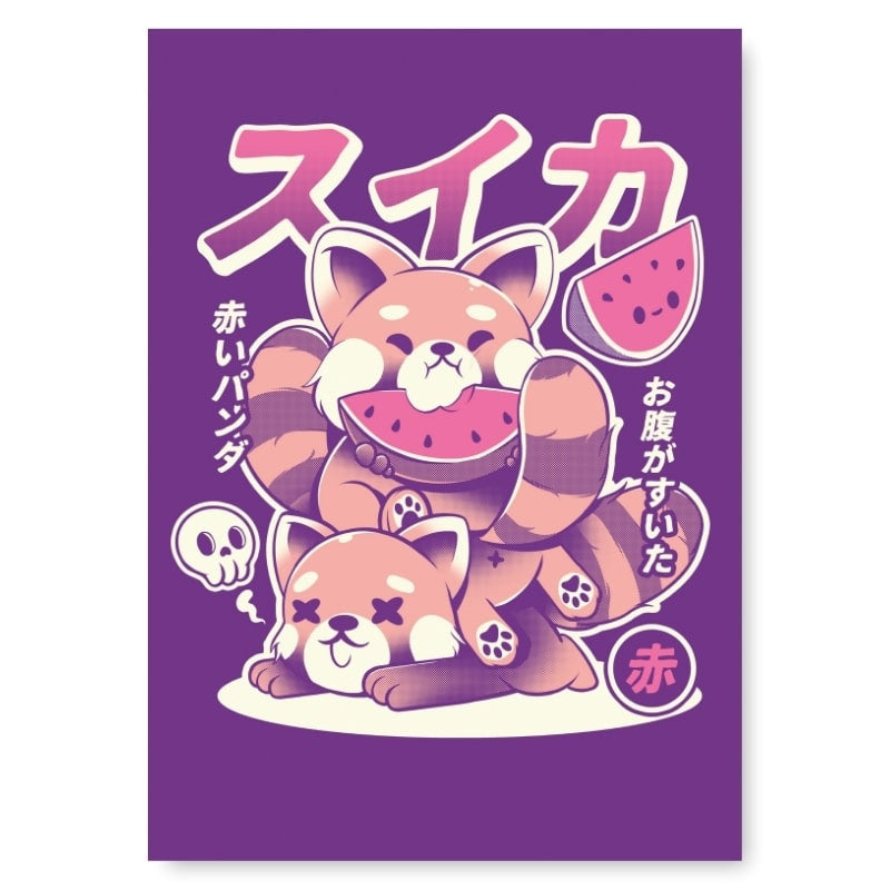 Japansk rød panda-plakat A3