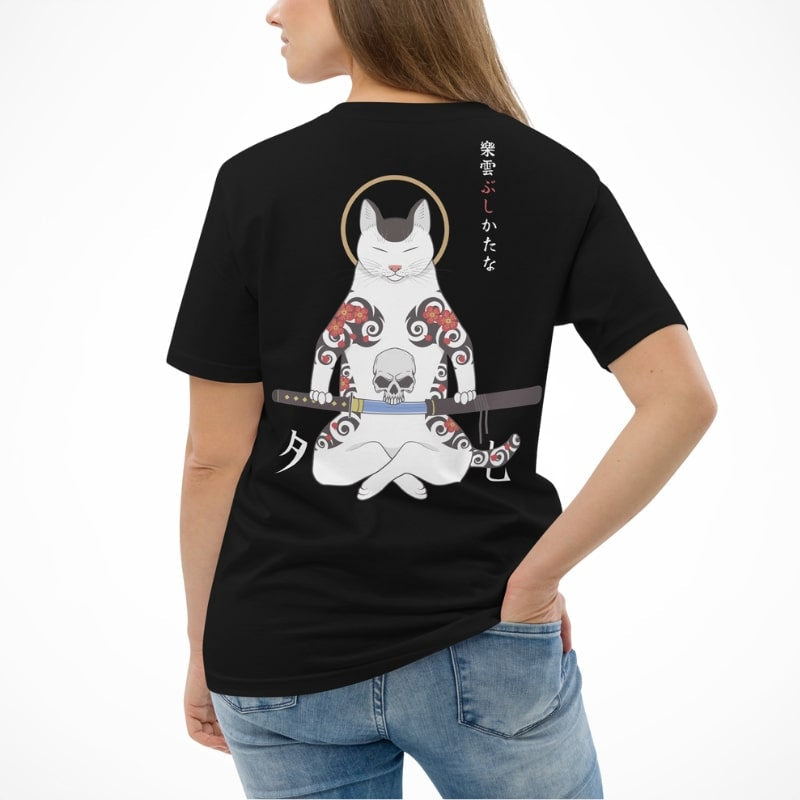 Japansk samurai-kat T-shirt
