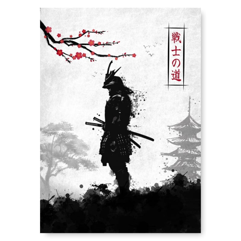Japansk samurai-kriger plakat A3