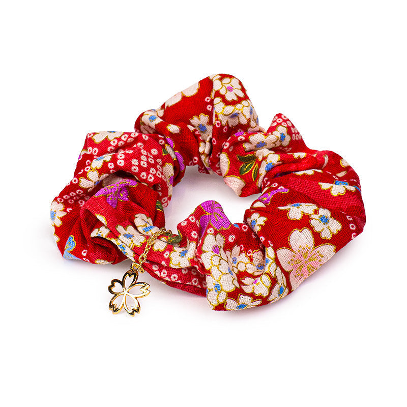 Japansk Scrunchie - Blomstret