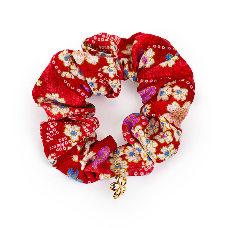 Japansk Scrunchie - Blomstret