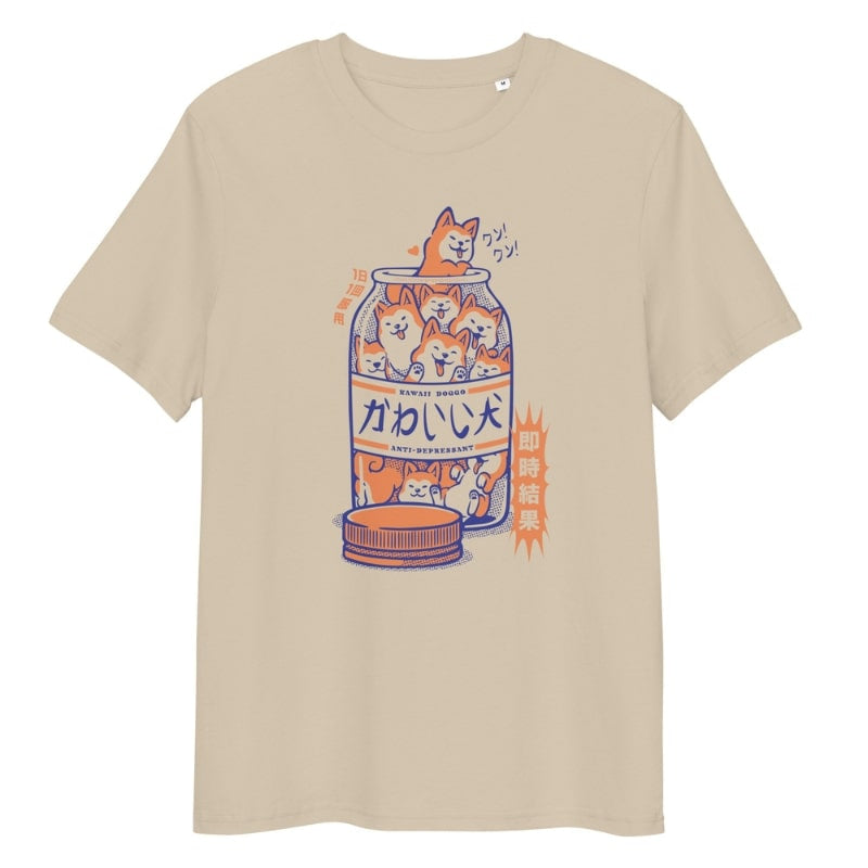 Japansk Shiba Anti-depressiv T-shirt S / Beige