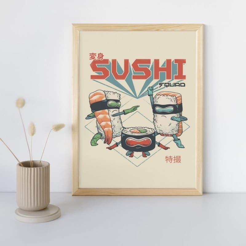 Japansk Sushi Squad-plakat A3