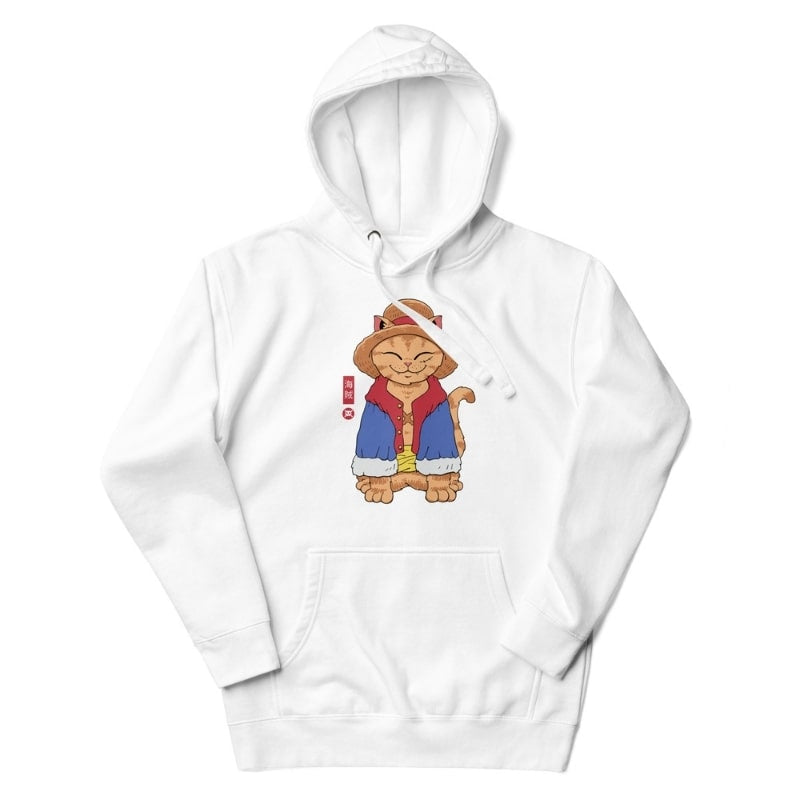 Japansk sweat neko stråhat S / Hvid