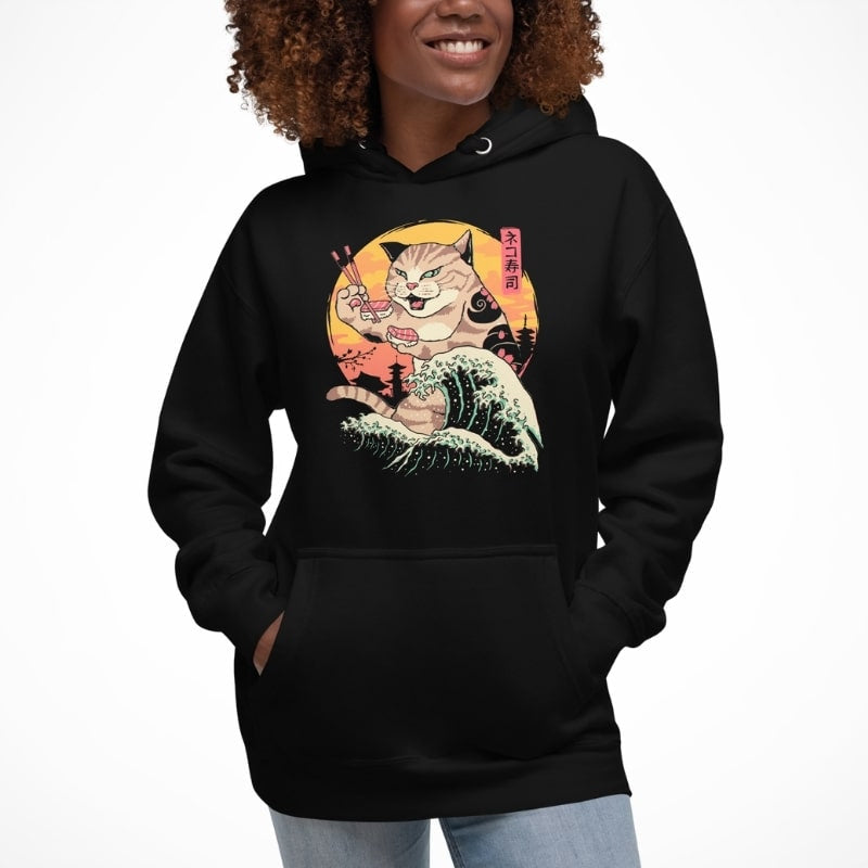 Japansk sweatshirt Kaiju Neko Sushi