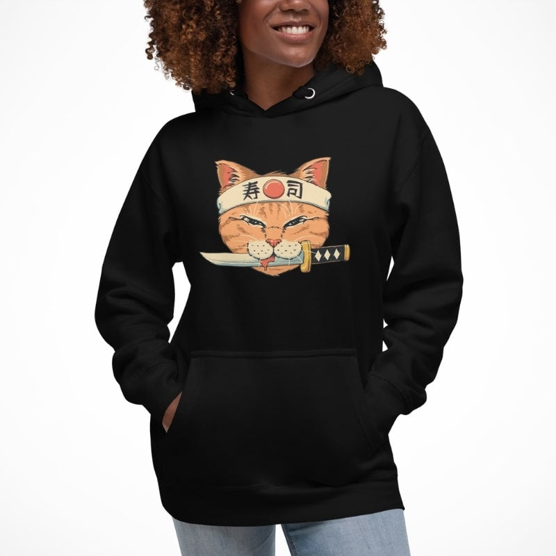 Japansk sweatshirt Neko Sushi Katana