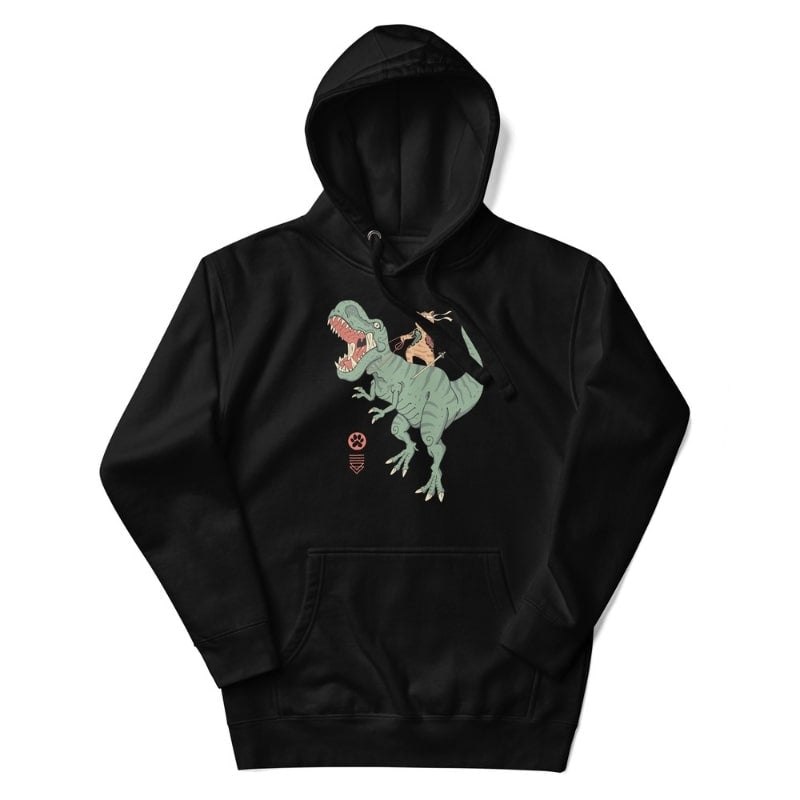 Japansk sweatshirt Neko T-Rex S / Sort
