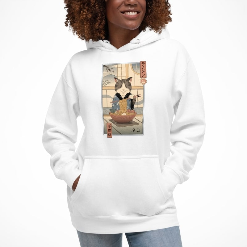Japansk sweatshirt Ukiyo-e Neko Ramen