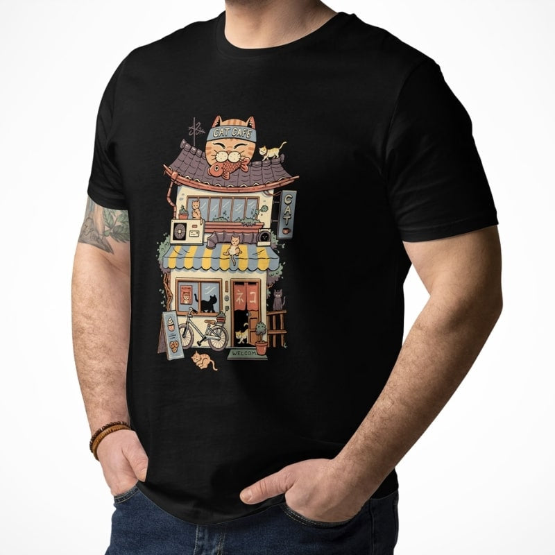 Japansk T-shirt Neko Café