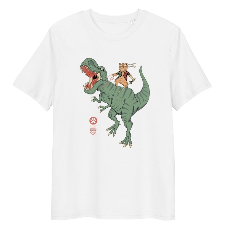Japansk T-shirt Neko T-Rex S / Hvid