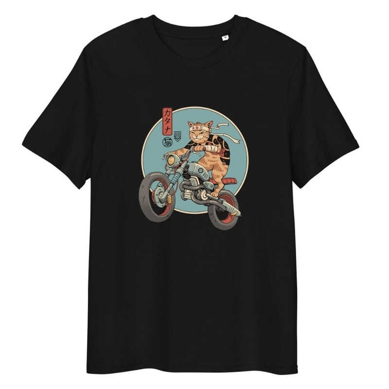 Japansk T-shirt Neko Rider S / Sort