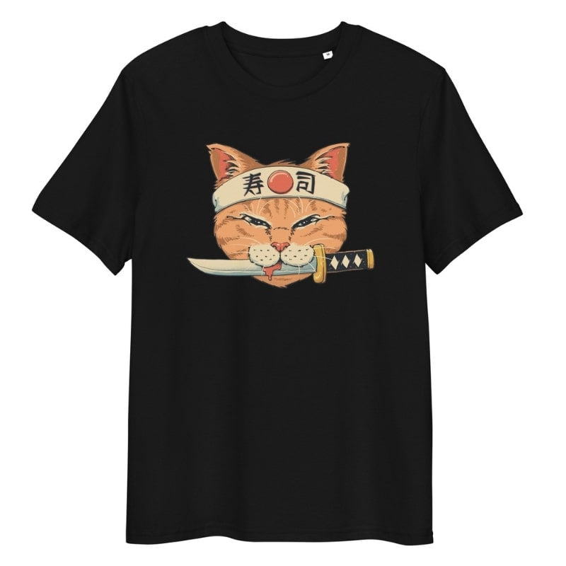 Japansk T-shirt Neko Sushi Katana S