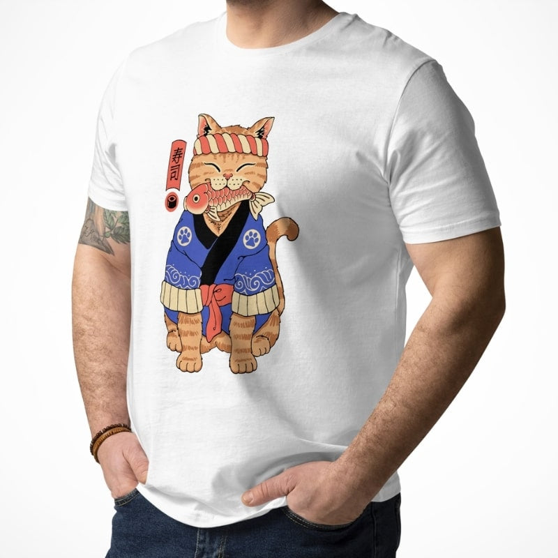Japansk T-shirt Neko Sushi Master