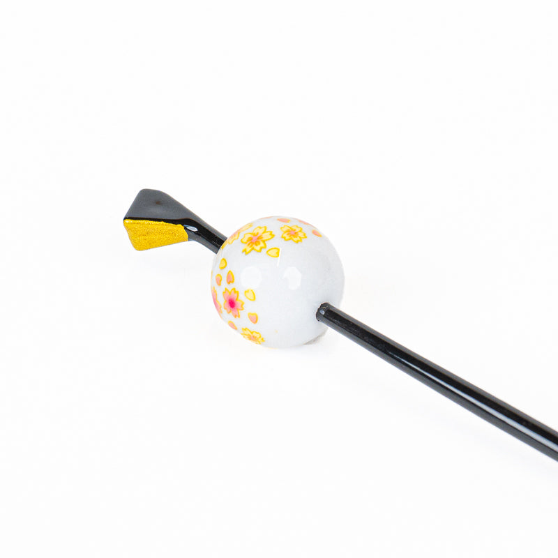 Japansk Tama Kanzashi Ukidama hvid