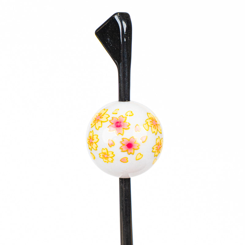 Japansk Tama Kanzashi Ukidama hvid
