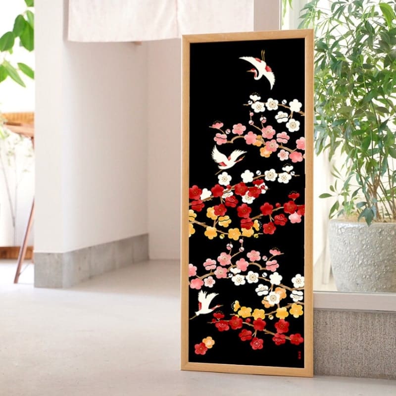 Japansk Tenugui Ume til Tsuru