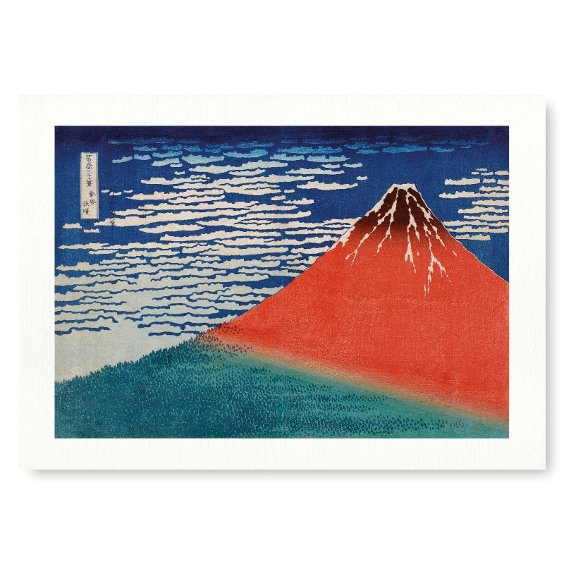 Japansk tryk Mount Fuji Red A3