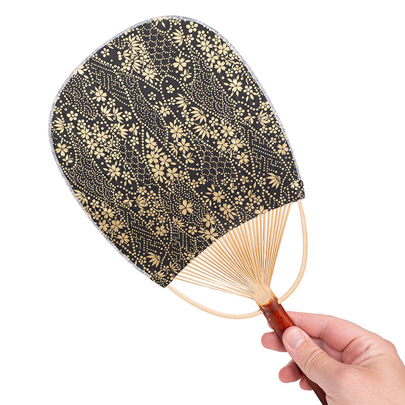 Japansk Uchiwa Vifte - Washi Guld