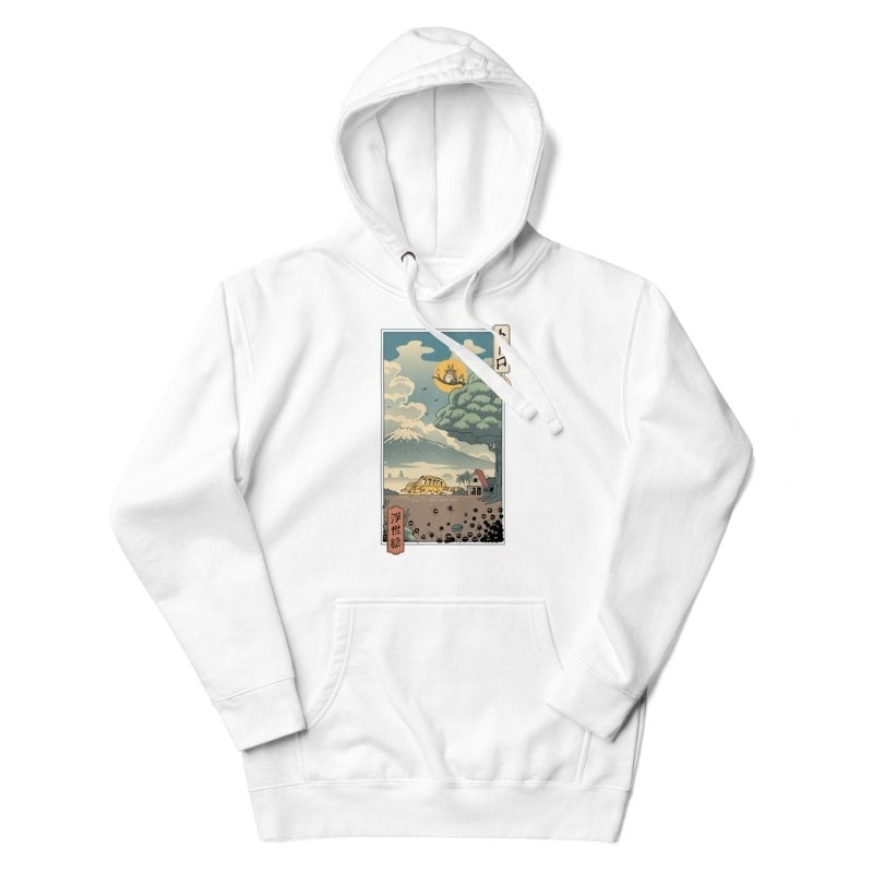 Japansk Ukiyo-e Forest Guardians Sweatshirt S / Hvid